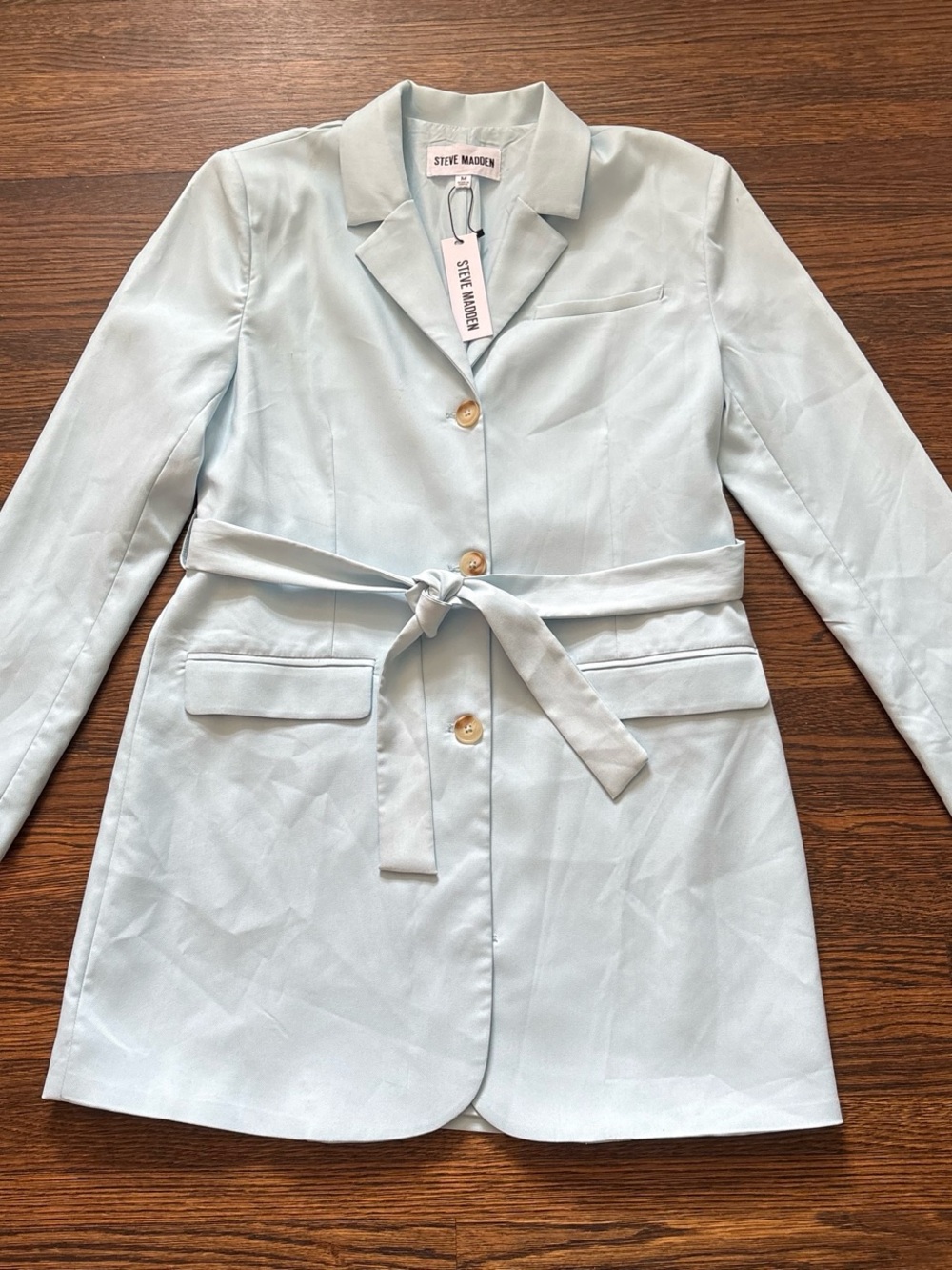 Steve Madden Women’s Blue Belted Mini Blazer Dress Laila Size M NWT